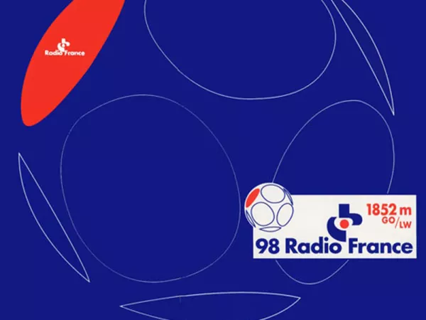 Visuel Radio France "98 Radio France", radio entièrement consacrée à la Coupe du Monde de football 1998