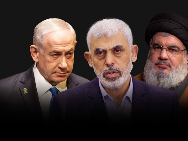 « Proche-Orient : les visages de la guerre  Netanyahou, Sinwar, Nasrallah...» © Radio France