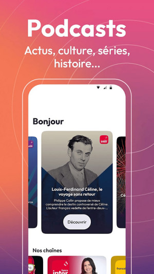 Les radios de Radio France en direct, les podcasts, des milliers de programmes de l'audiovisuel public à découvrir sur l'application Radio France