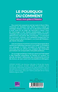 Le pourquoi du comment. Mieux vivre grâce à l'Histoire. Gérard Noiriel_4 de couv